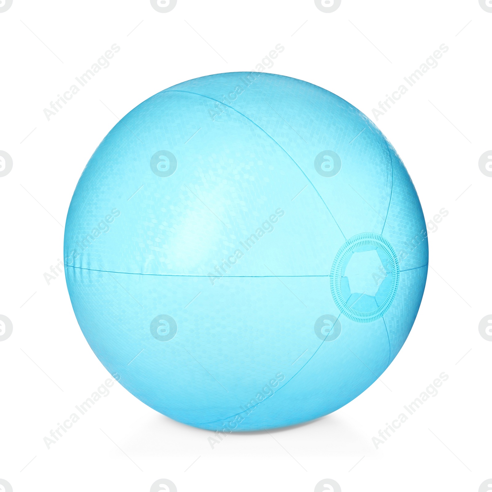 Photo of Inflatable light blue beach ball isolated on white