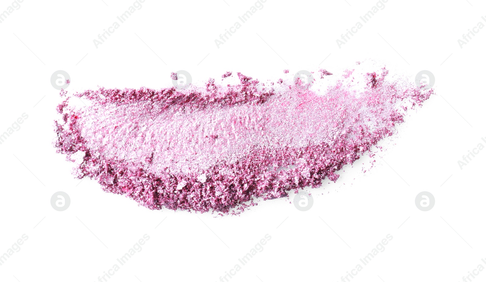 Photo of Crushed eye shadow on white background. Professional makeup products