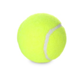One tennis ball isolated on white. Sport equipment