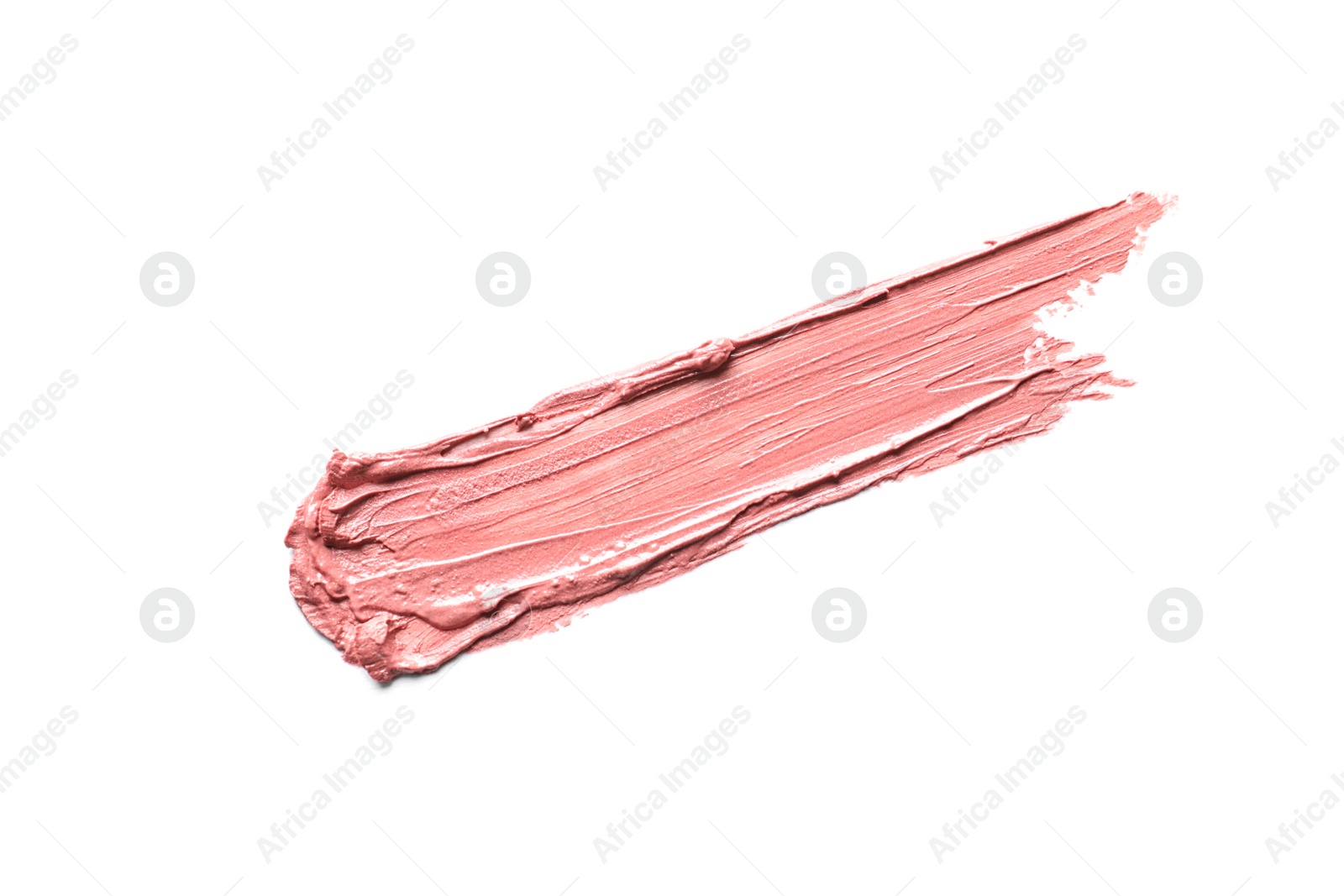 Photo of Lipstick smear isolated on white. Cosmetic product