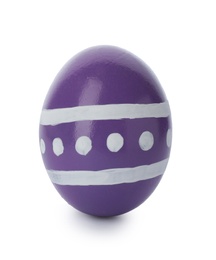 Decorated Easter egg on white background. Festive tradition