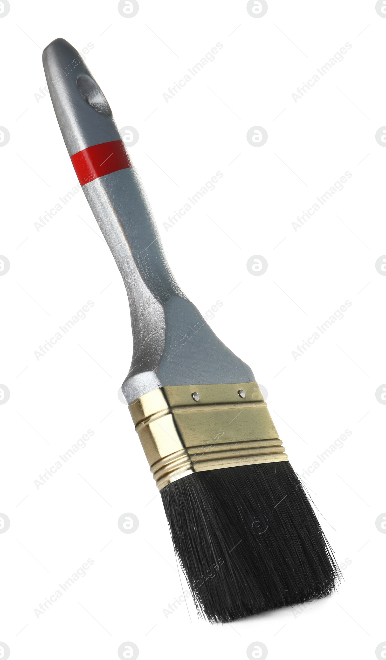 Photo of New paint brush on white background. Decorating tool