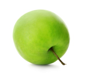 Photo of Fresh green apple on white background