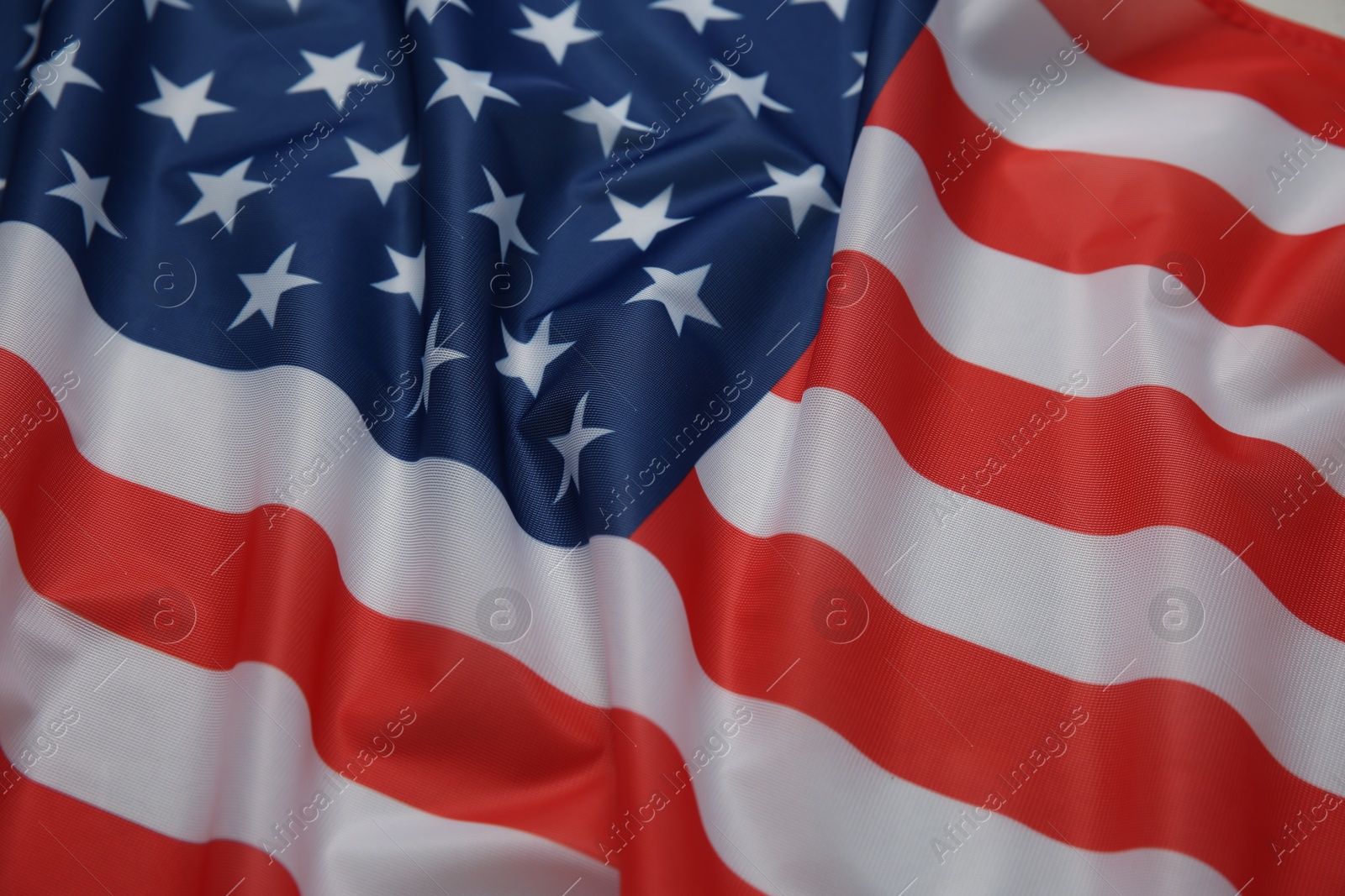 Photo of Flag of USA as background, closeup view