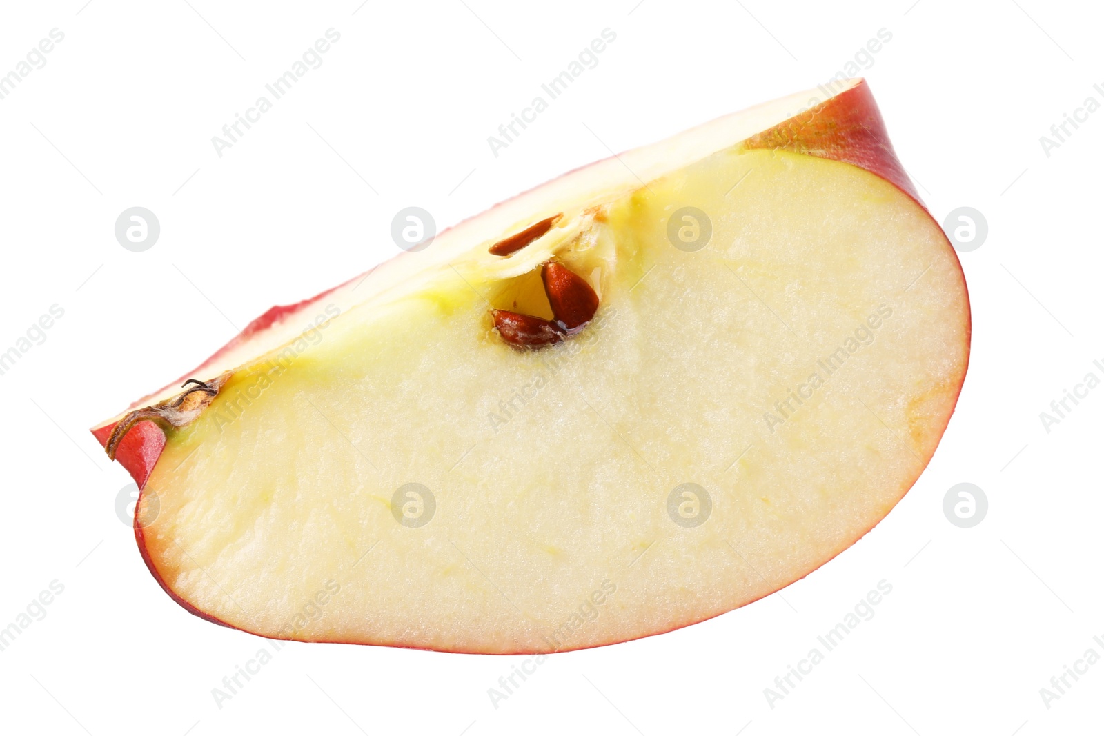 Photo of Piece of ripe red apple isolated on white