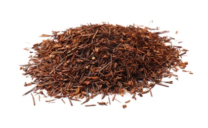 Photo of Heap of rooibos tea isolated on white