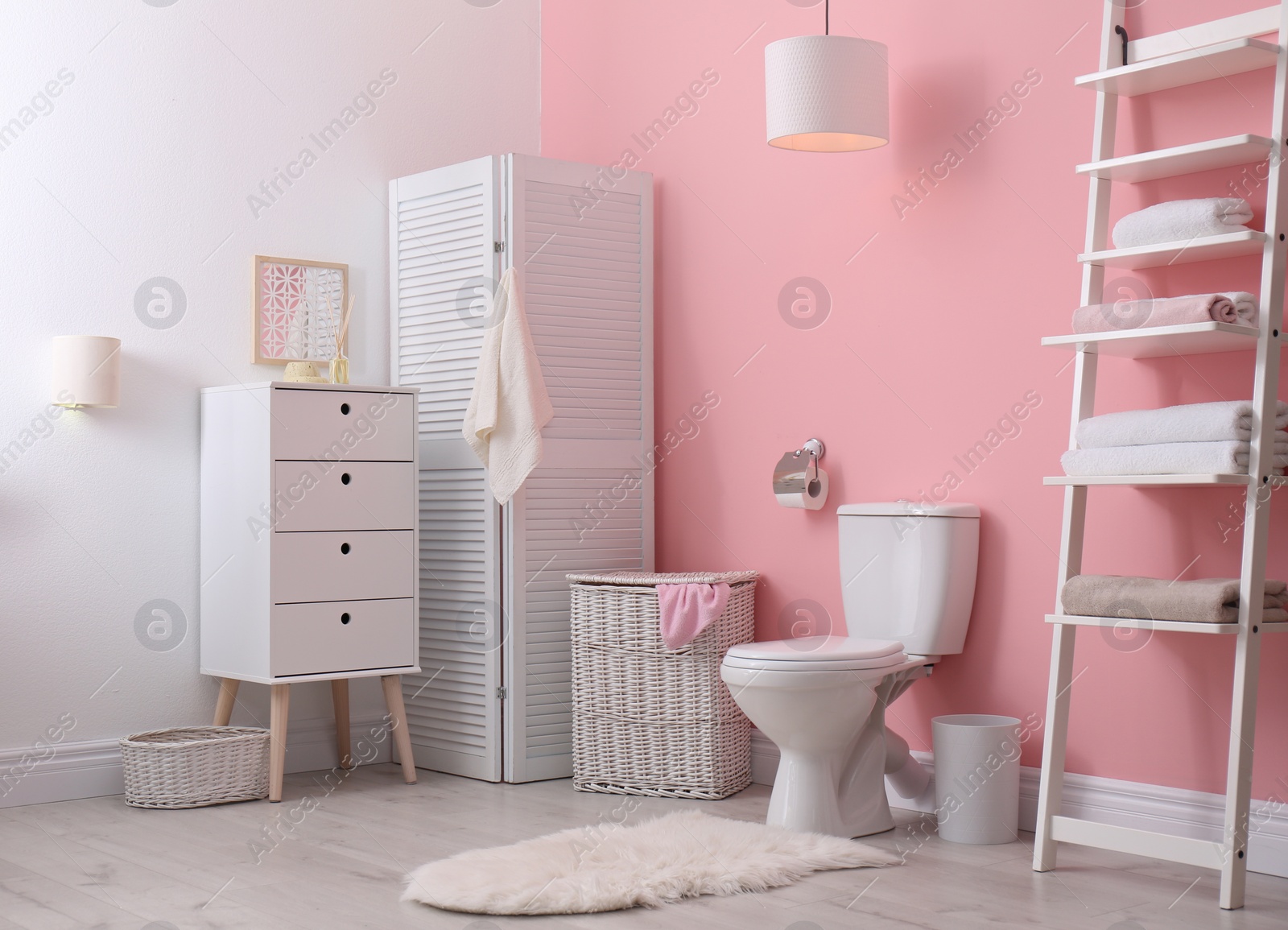 Photo of Toilet bowl in modern bathroom interior