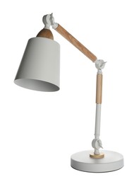 Photo of Stylish modern desk lamp isolated on white