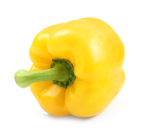 Ripe yellow bell pepper isolated on white