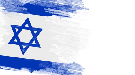 National flag of Israel on white background, illustration