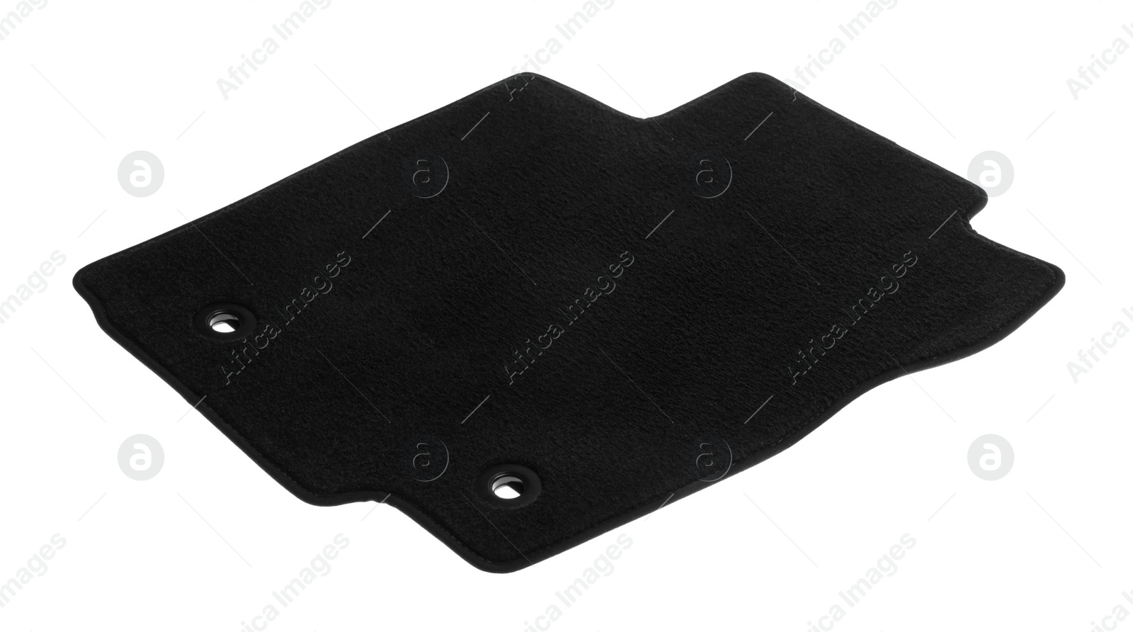 Photo of Black floor car carpet isolated on white