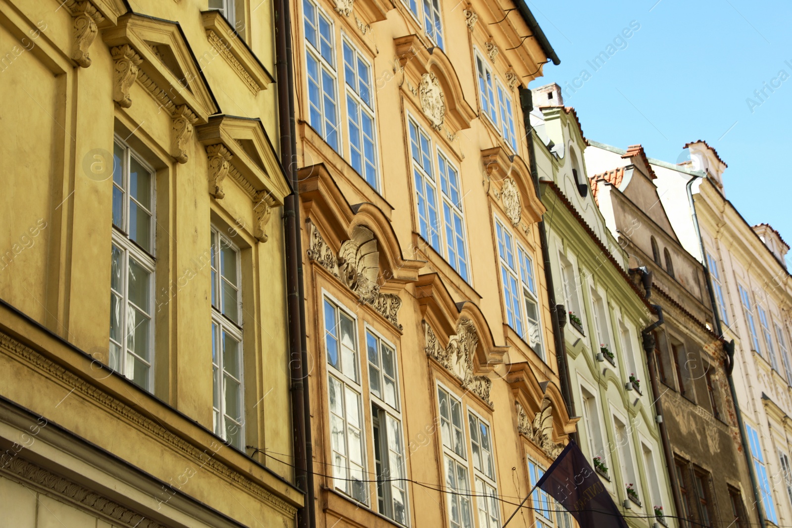 Photo of PRAGUE, CZECH REPUBLIC - APRIL 25, 2019: City street with beautiful buildings