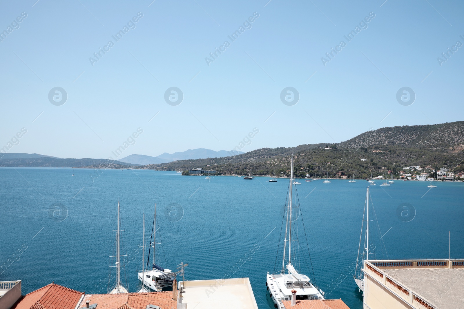 Photo of Beautiful view of sea coast with boats on sunny day