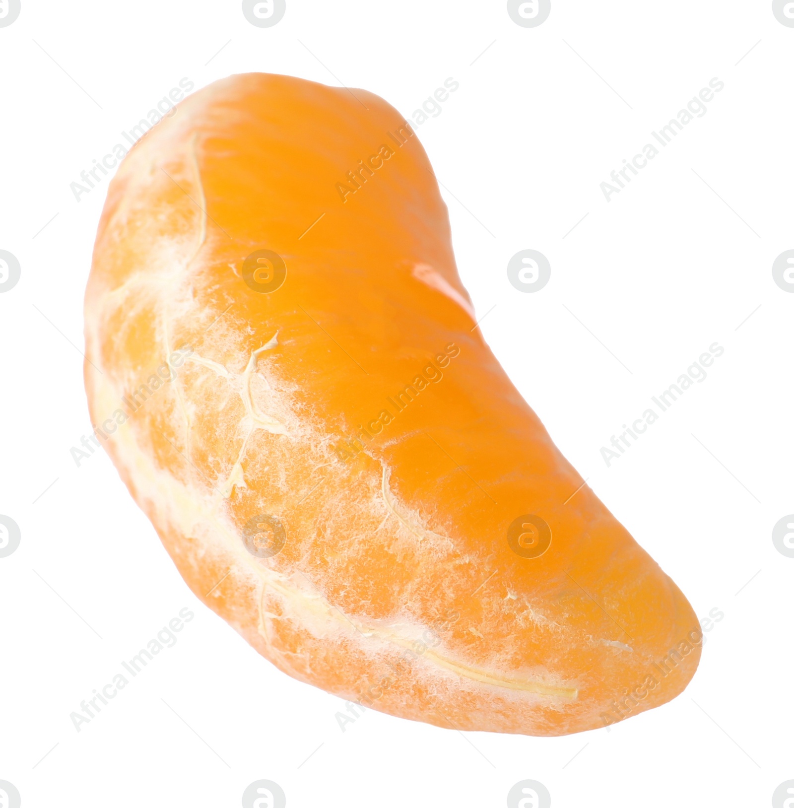 Photo of Piece of fresh ripe tangerine isolated on white