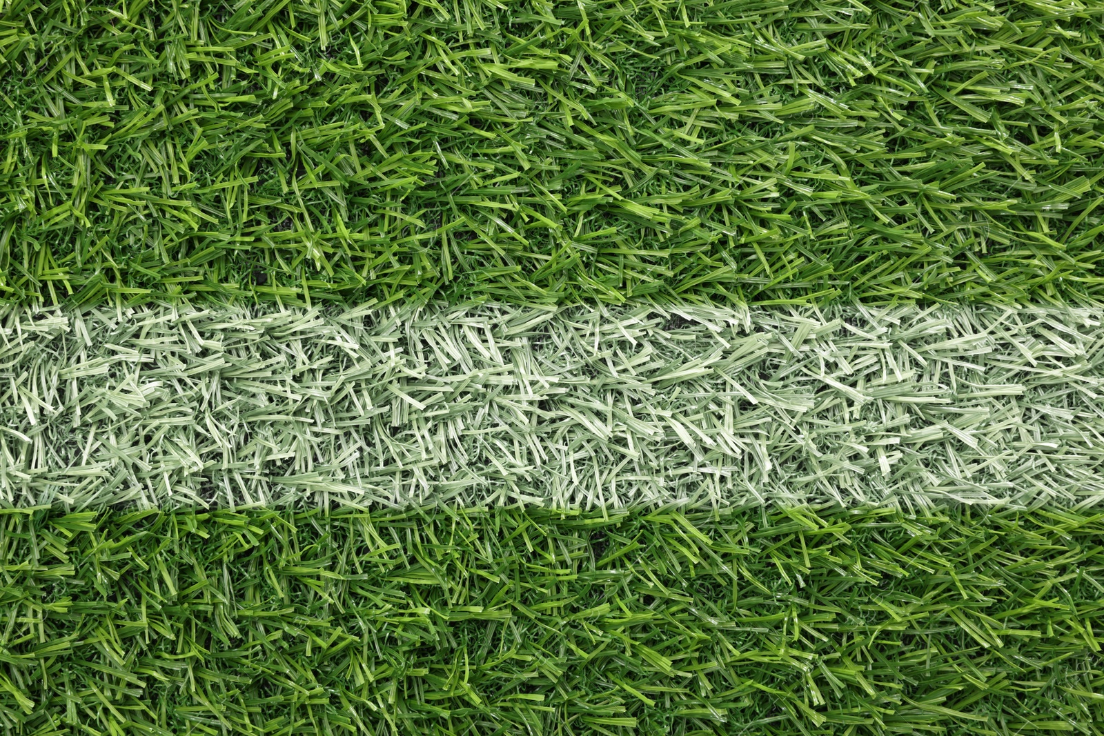 Image of Green grass with white marking, top view