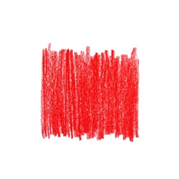 Photo of Red pencil hatching on white background, top view