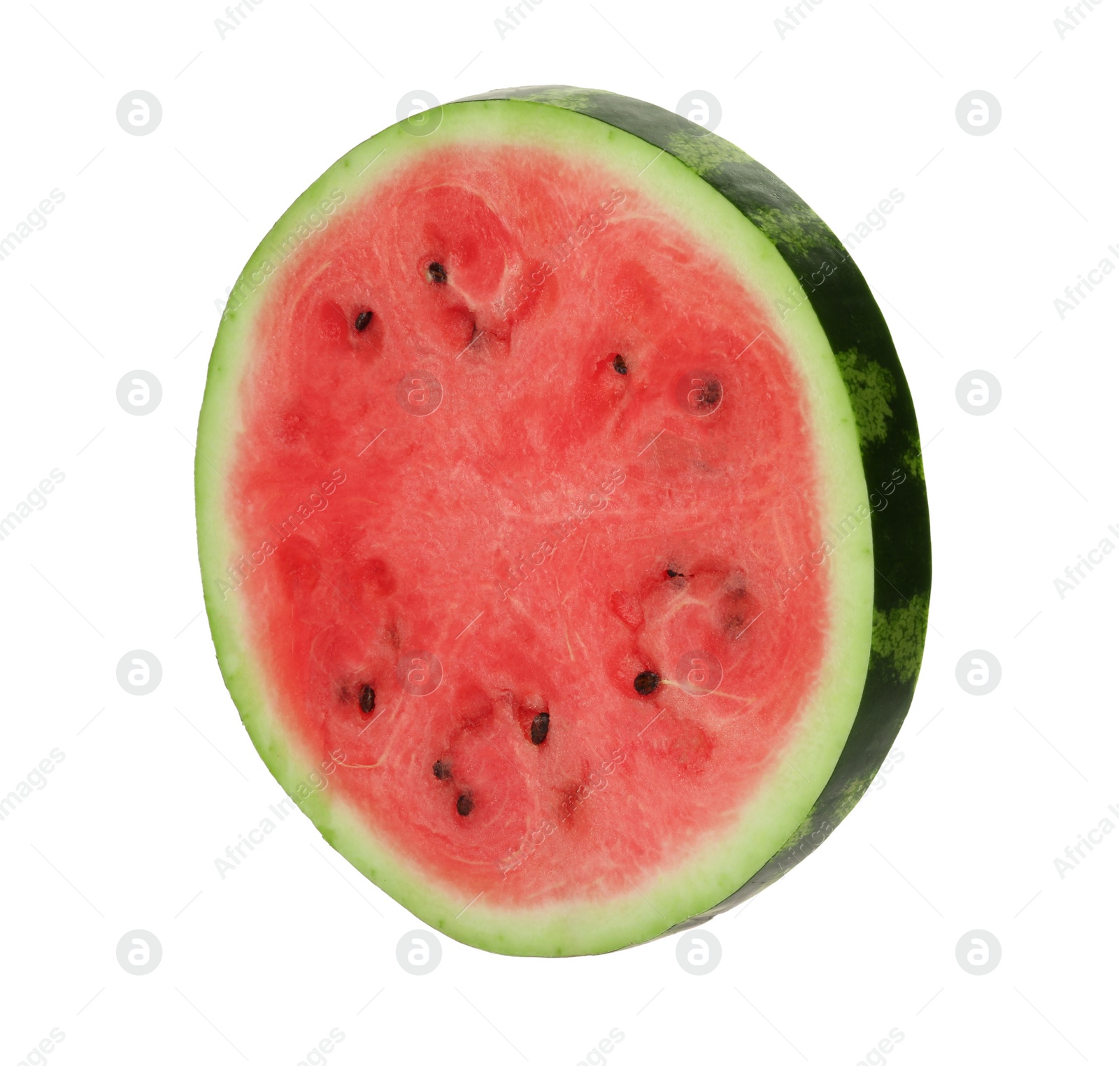 Photo of Slice of delicious ripe watermelon isolated on white