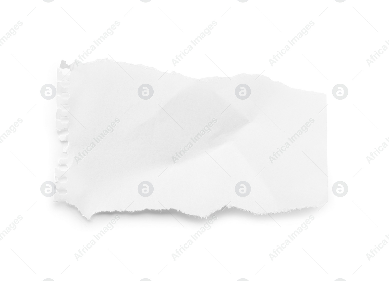 Photo of Piece of blank notebook sheet isolated on white, top view