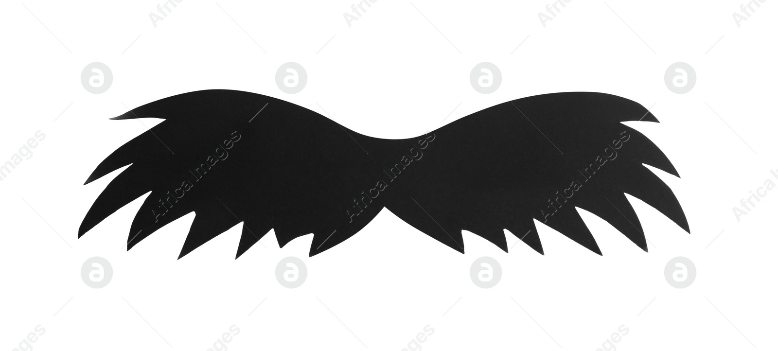 Photo of Fake paper mustache isolated on white, top view