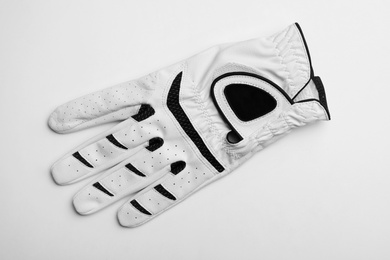 Golf glove on white background. Sport wear