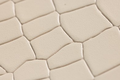 Beautiful beige leather as background, closeup view