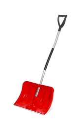 Photo of Red snow cleaning shovel isolated on white