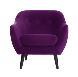 Image of One comfortable purple armchair isolated on white