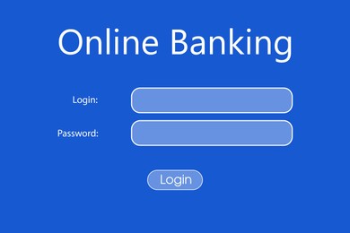 Illustration of Design of online banking application for devices. Illustration