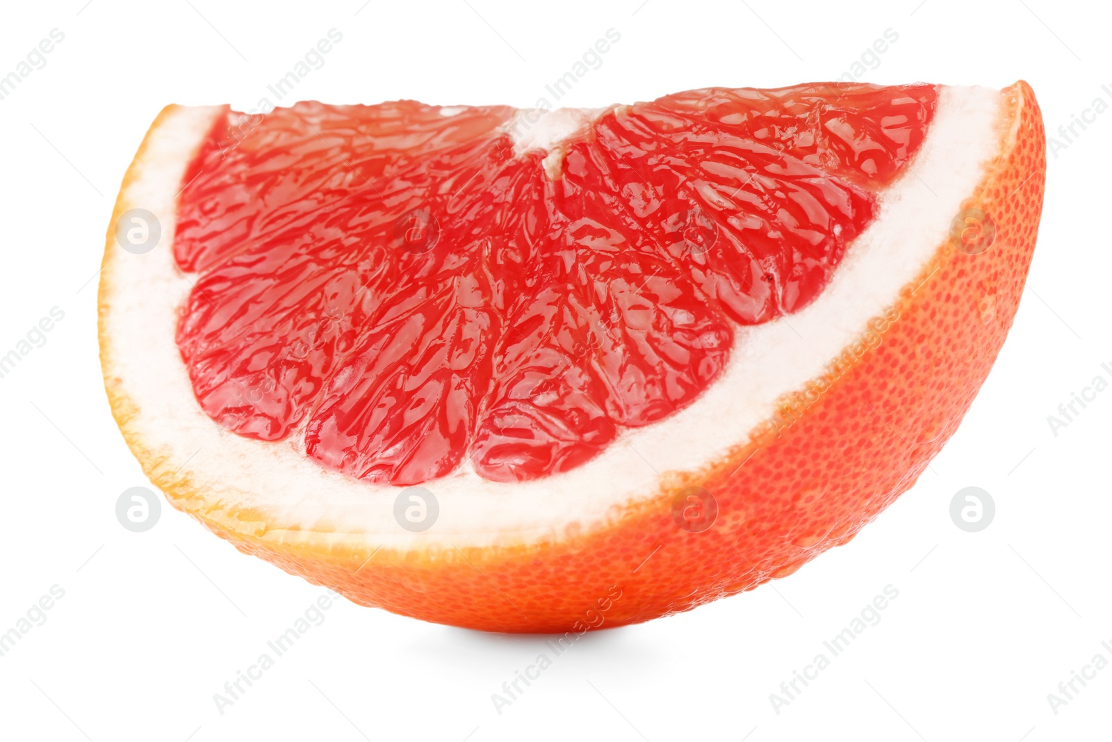 Photo of Cut ripe grapefruit isolated on white. Citrus fruit