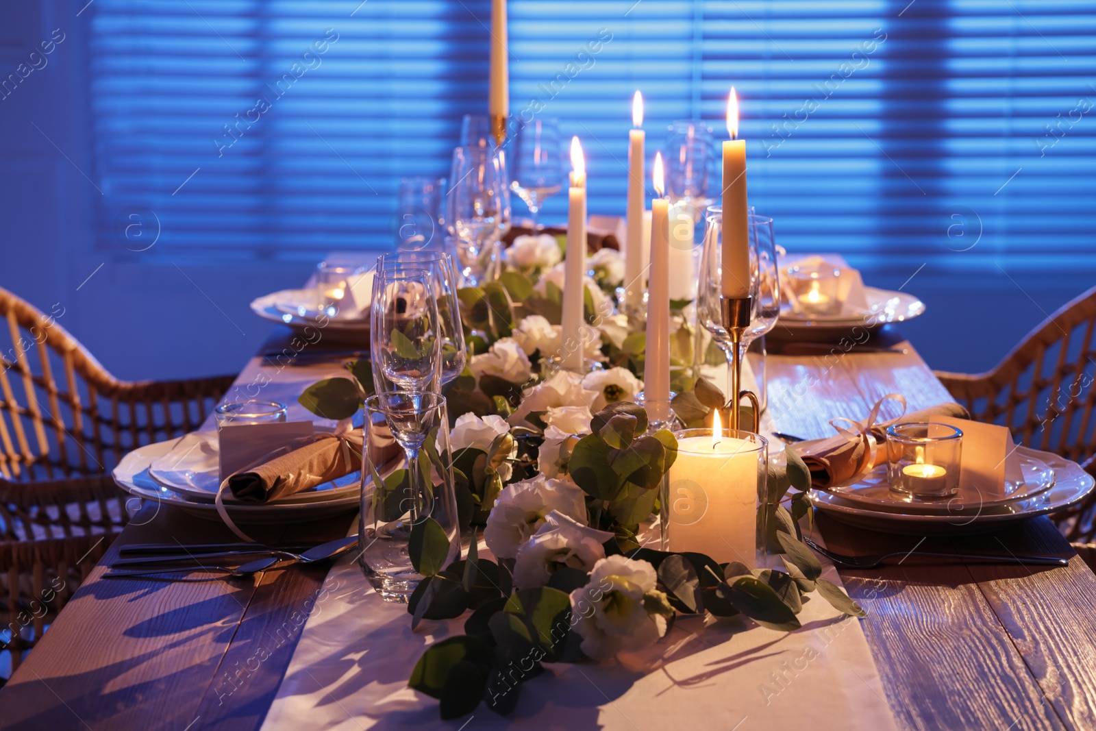 Photo of Festive table setting with beautiful tableware and decor indoors