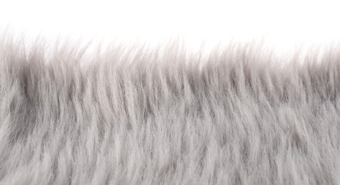 Soft grey faux fur isolated on white