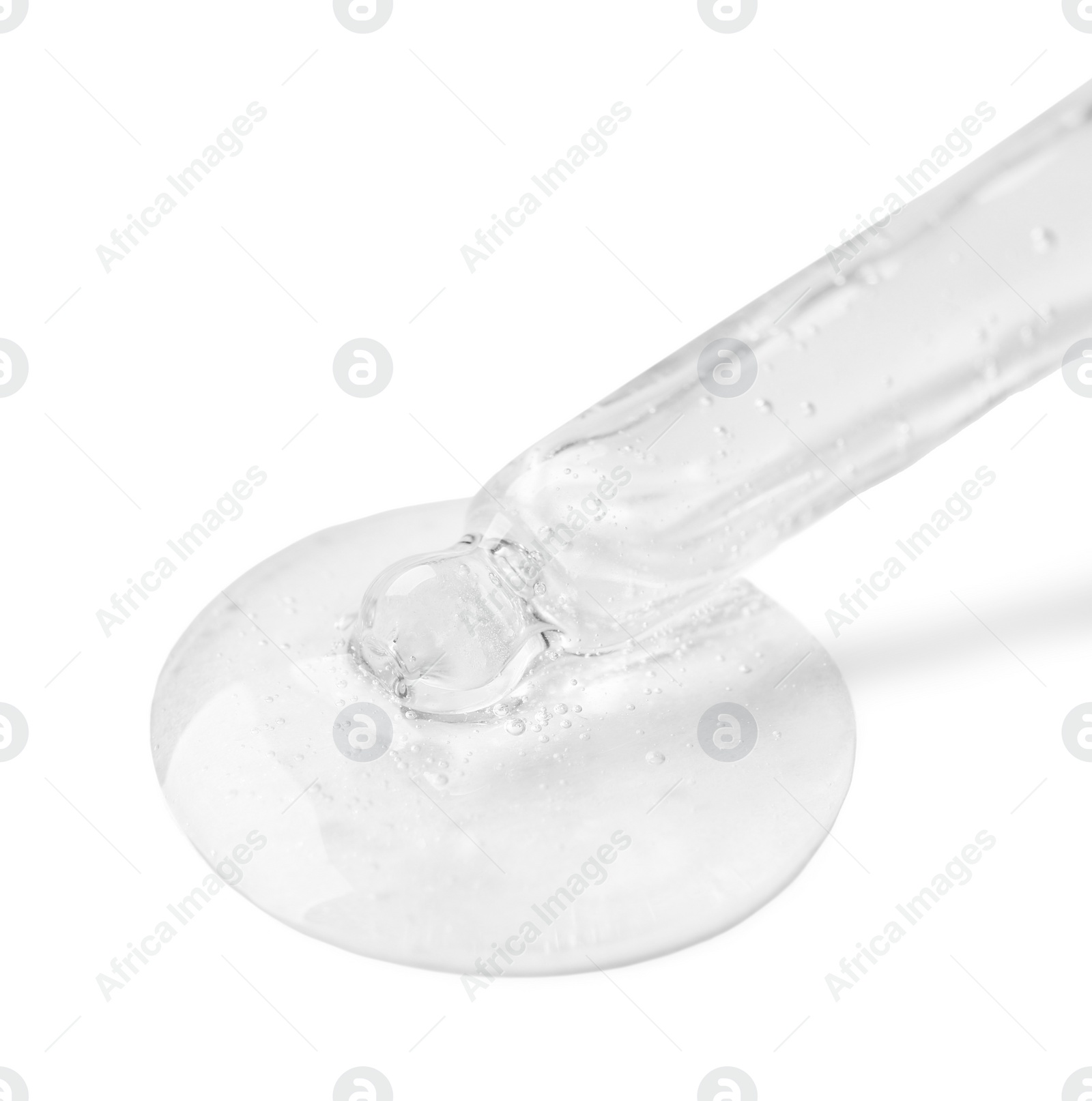 Image of Dropper with serum on white background. Skin care product