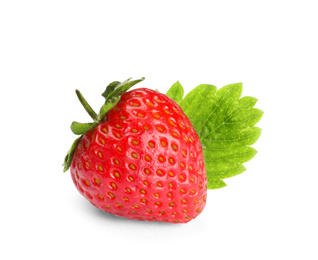 Fresh ripe red strawberry isolated on white