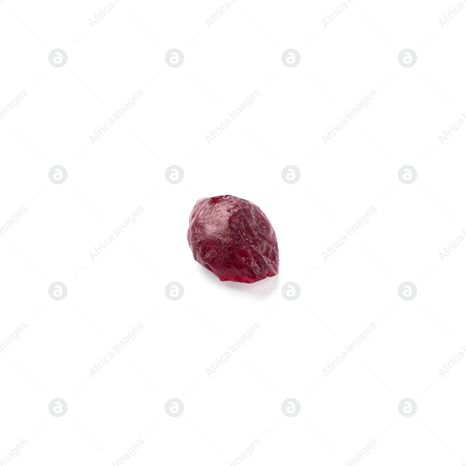 Photo of One tasty dried cranberry isolated on white