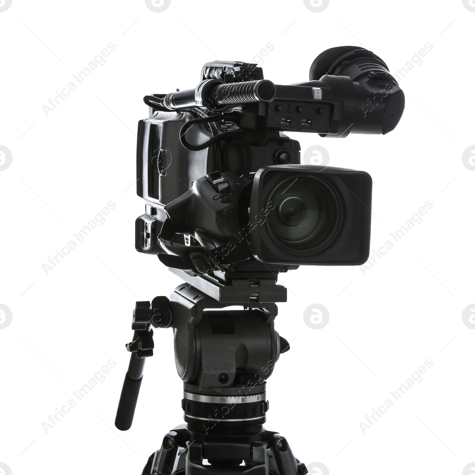 Photo of Modern professional video camera isolated on white