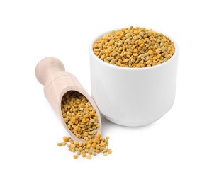 Photo of Fresh bee pollen granules isolated on white