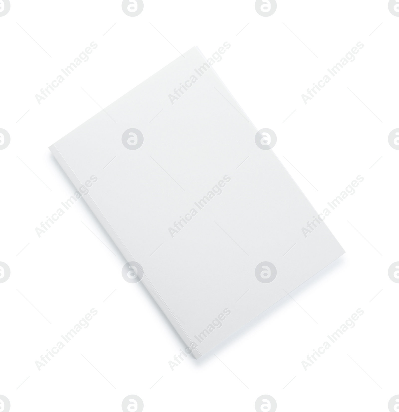 Photo of Blank paper brochure isolated on white, top view. Mockup for design