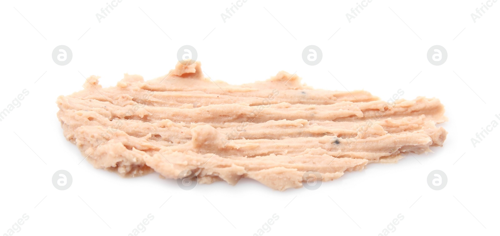 Photo of Smear of delicious liverwurst isolated on white