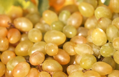 Photo of Fresh ripe juicy grapes on table, closeup