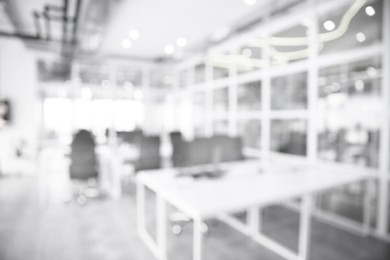 Image of Office interior. Blurred view of comfortable workspace