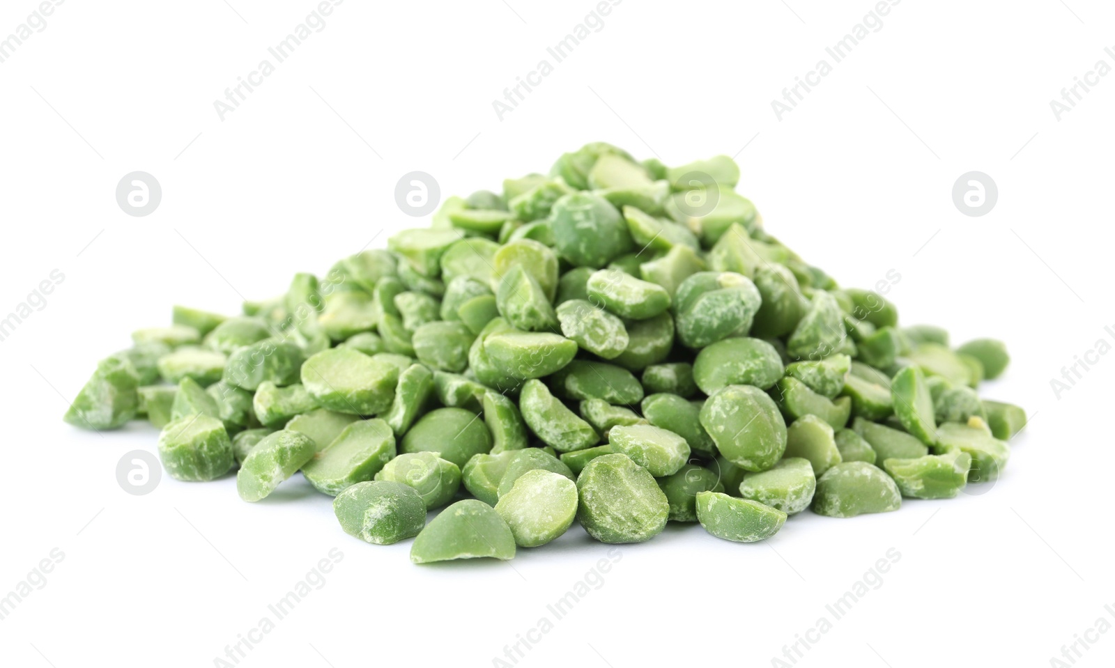 Photo of Pile of dried peas on white background