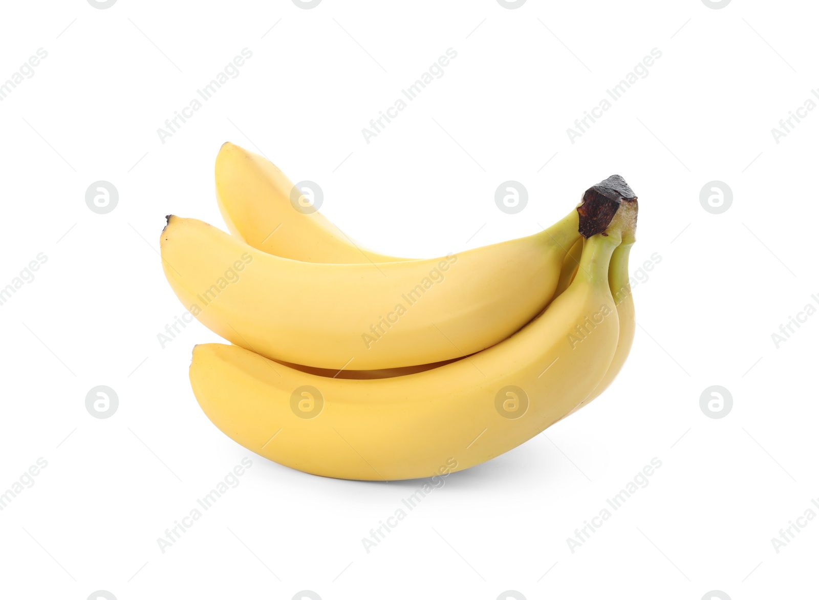 Photo of Cluster of delicious ripe bananas isolated on white