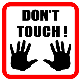 Illustration of Don't Touch!  hands as important measure during coronavirus outbreak