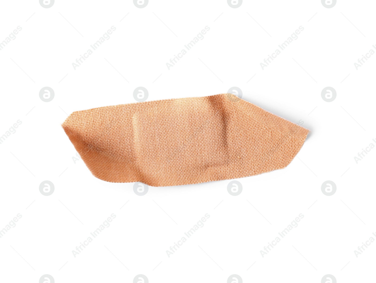Used sticking plaster isolated on white, top view. First aid item Photo of Used sticking plaster isolated on white, top view. First aid item