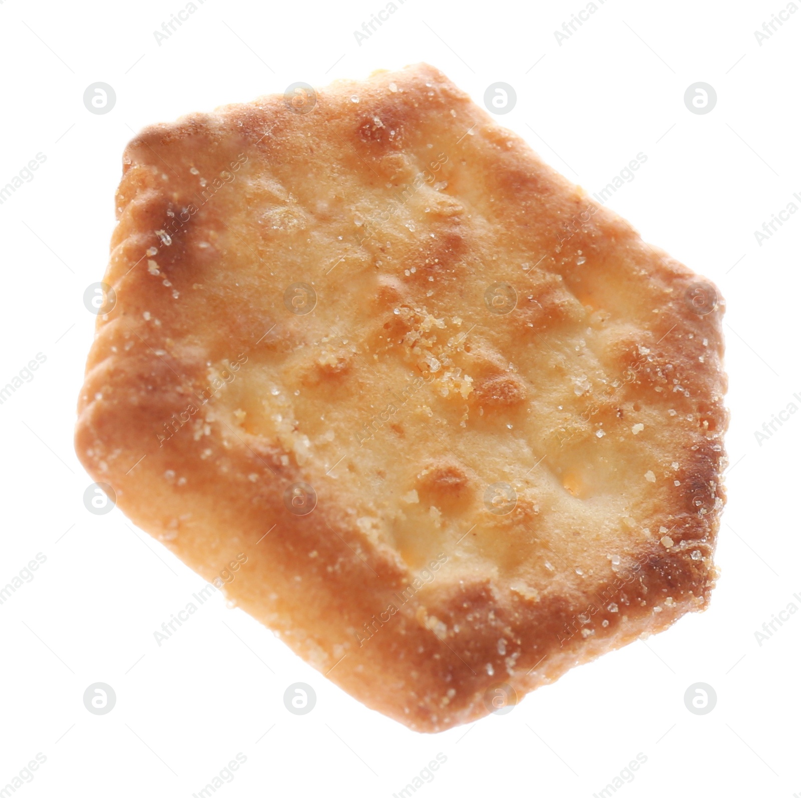 Photo of Crispy cracker isolated on white. Delicious snack