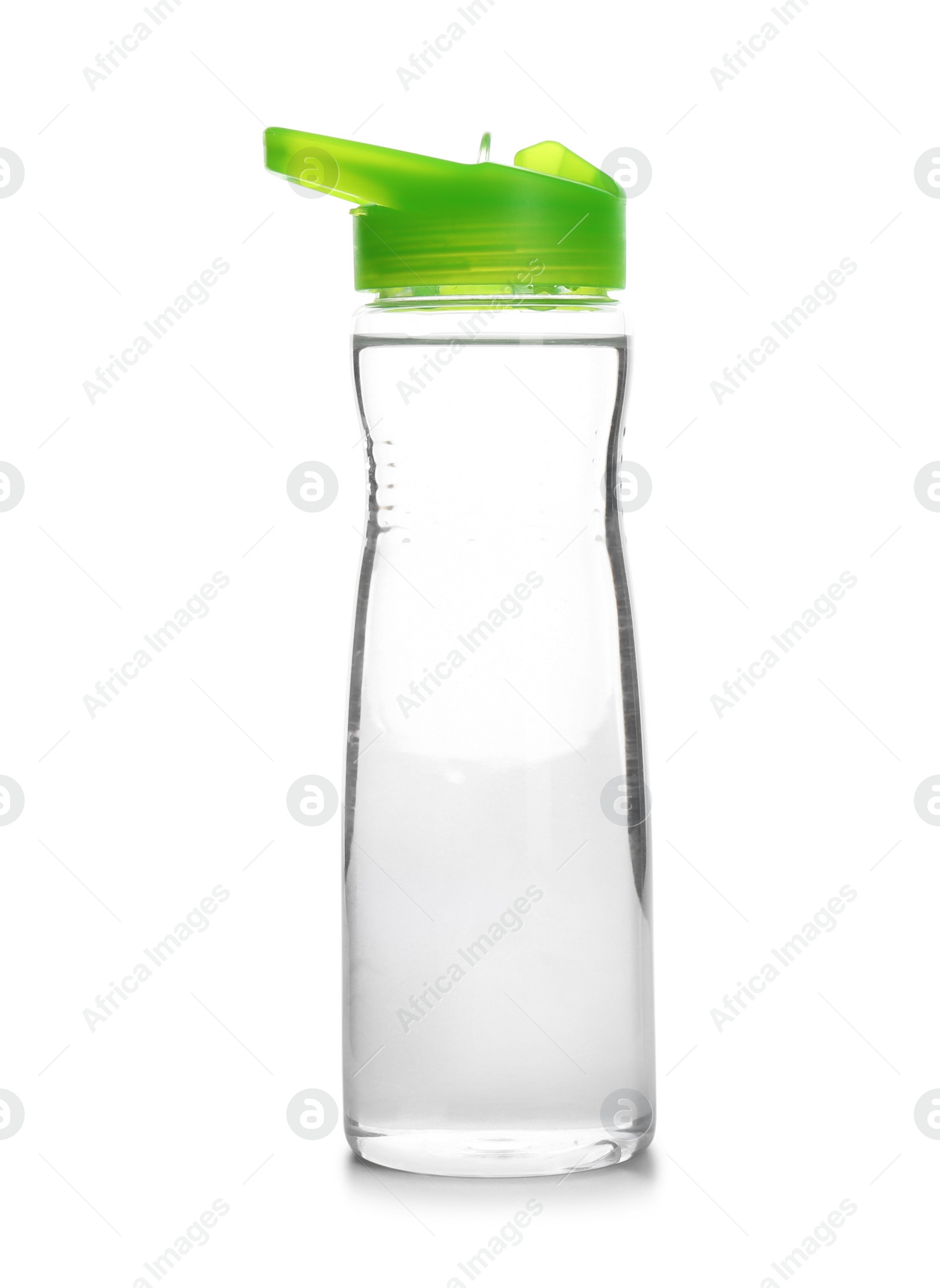 Photo of Sport bottle with fresh water on white background