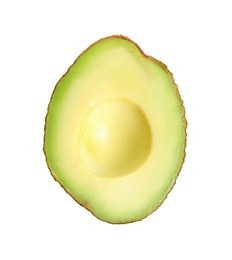 Photo of Half of avocado on white background