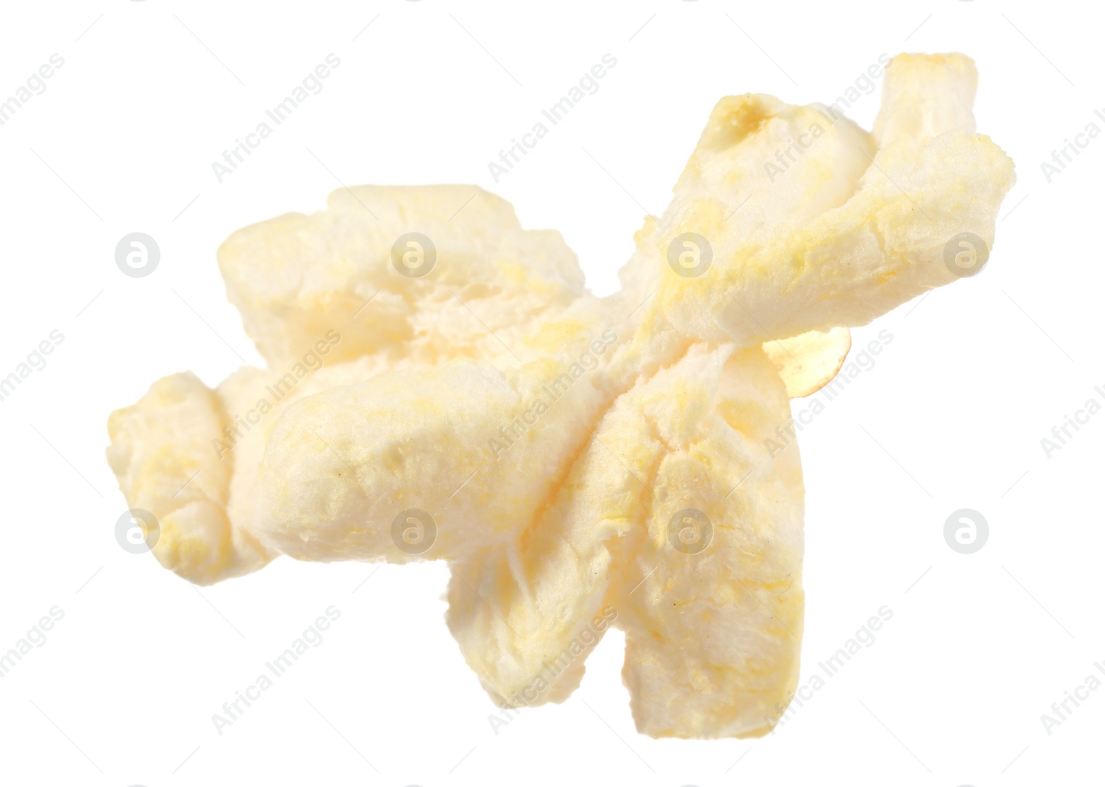 Photo of Kernel of tasty fresh popcorn isolated on white