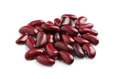 Pile of red beans on white background