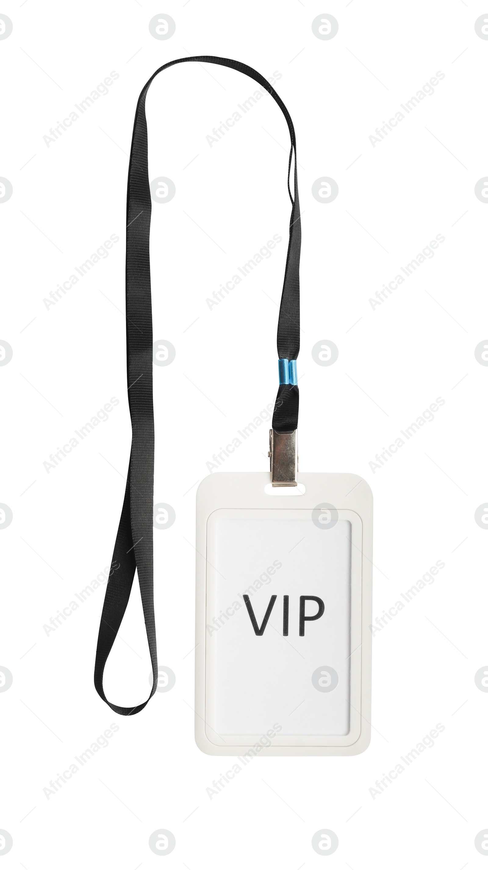 Photo of Vip badge isolated on white, top view